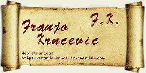 Franjo Krnčević vizit kartica